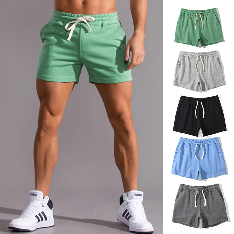 Men's Casual Cotton-Blend Athletic Shorts