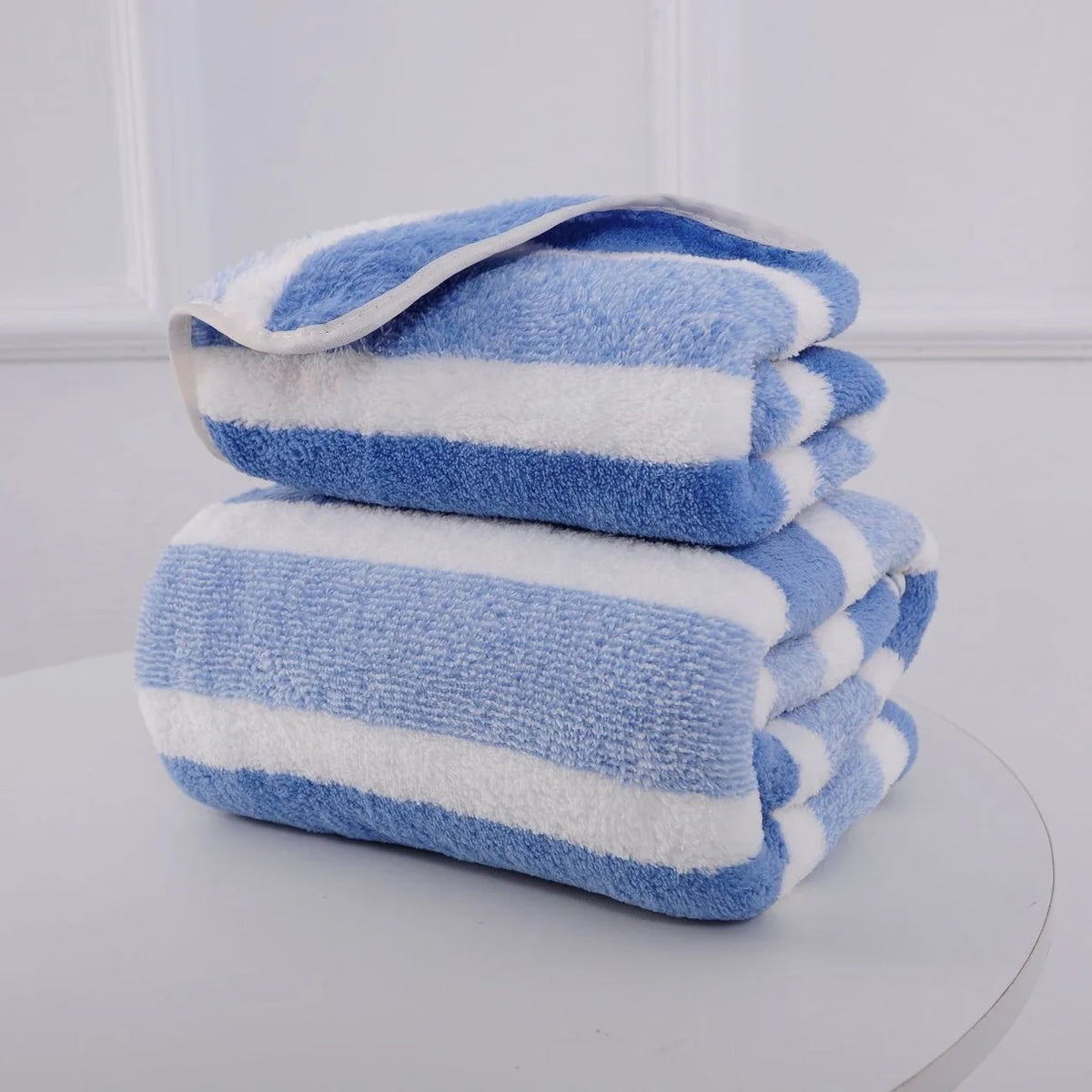 Quick-Dry Striped Bath & Face Towels