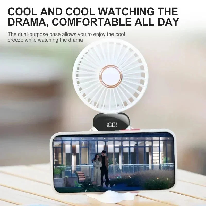 Rechargeable 5-Speed Neck & Handheld Fan