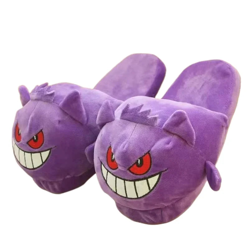 Purple Cartoon Plush Indoor Slippers