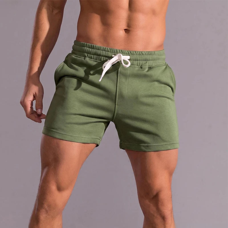 Men's Casual Cotton-Blend Athletic Shorts