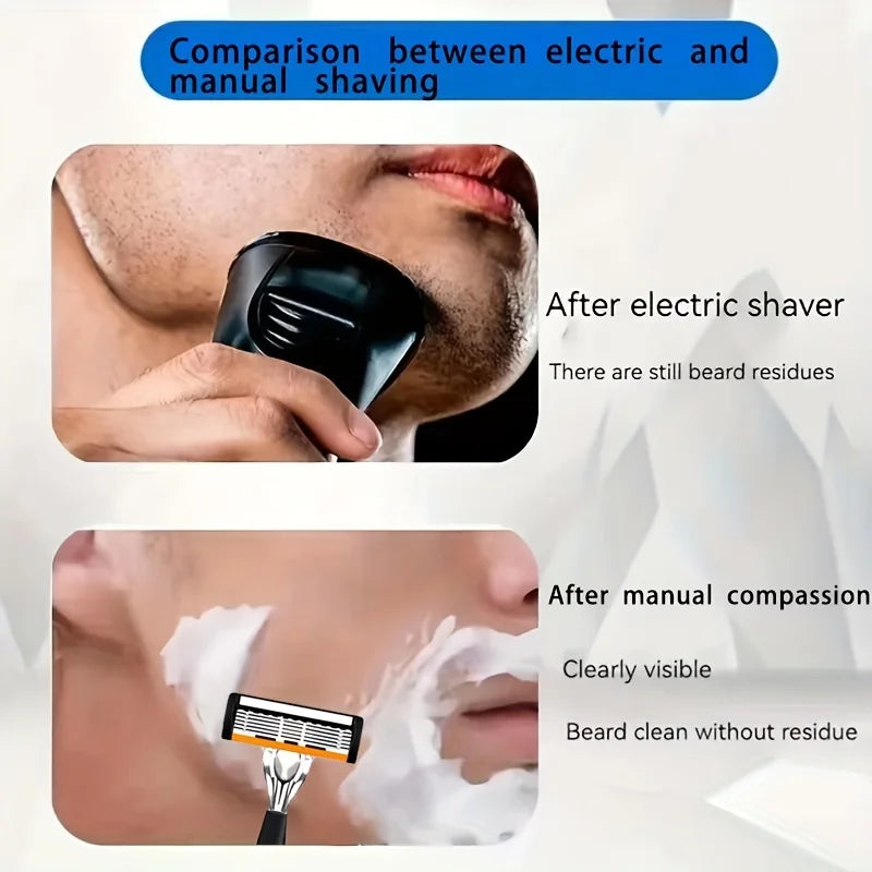 Six-Blade Manual Razor Set with Refills