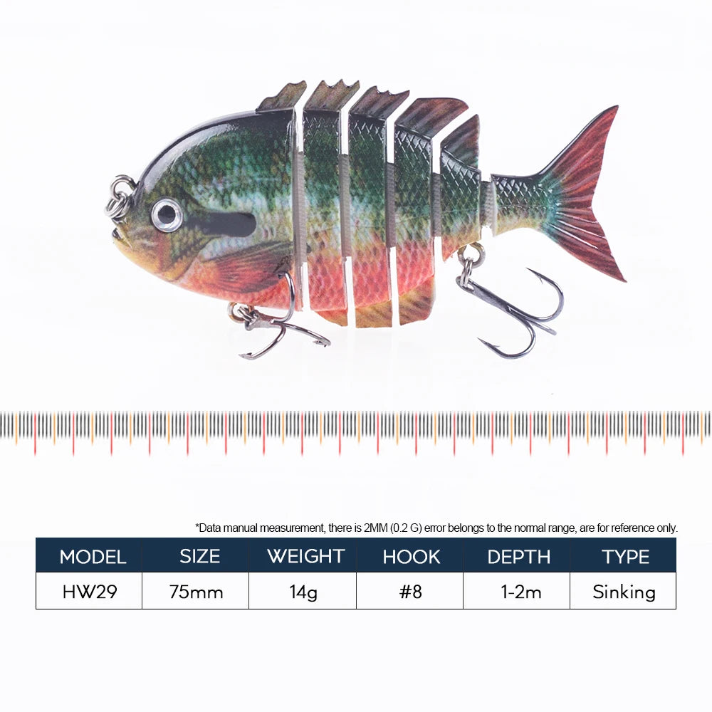 Multi-Jointed Sinking Swimbait Fishing Lure