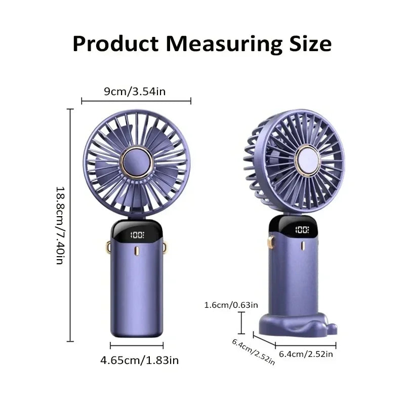 Rechargeable 5-Speed Neck & Handheld Fan