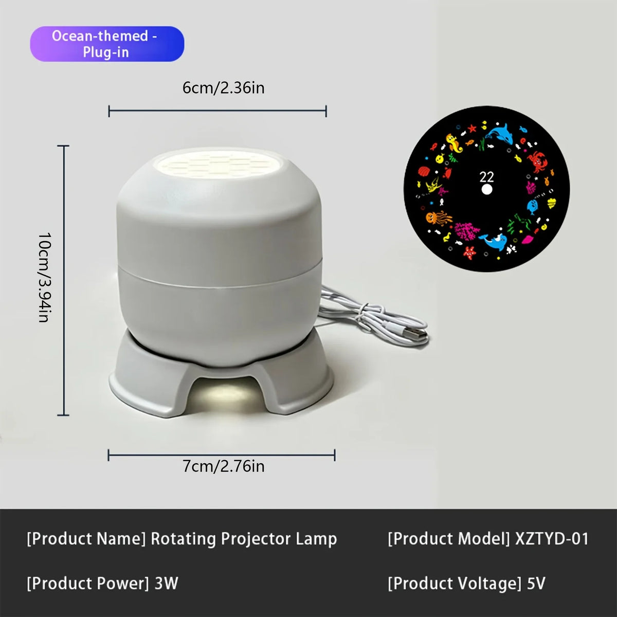 360° Starry Ocean Projection Night Light