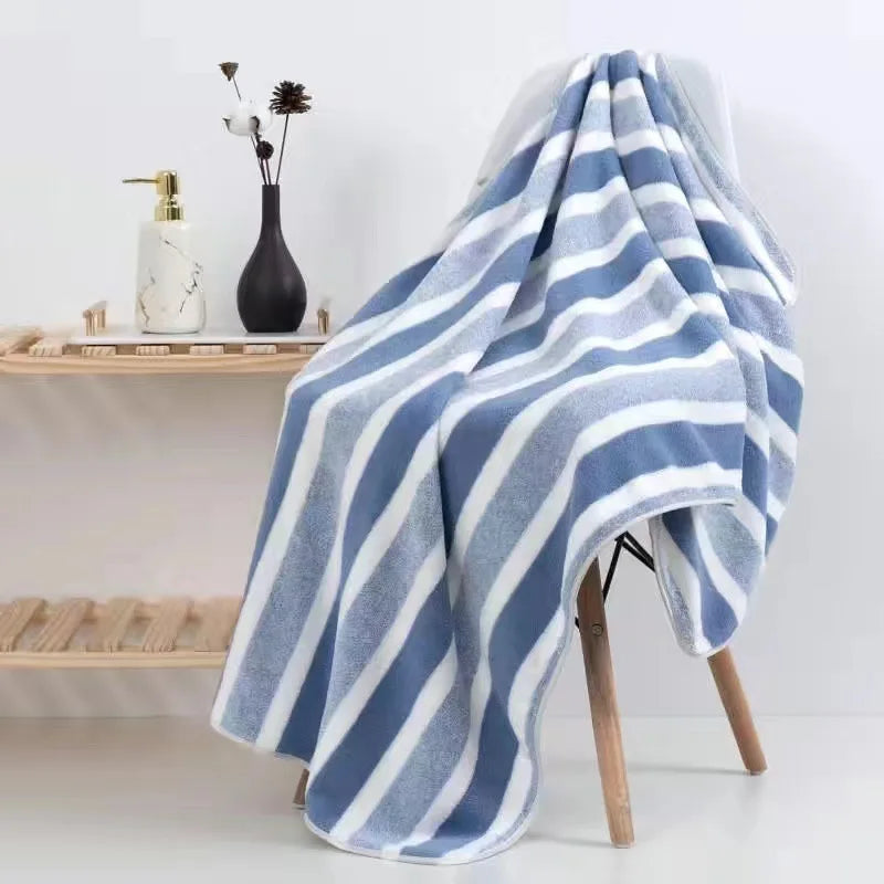 Striped Pattern Towel Set Soft Face Towel Bath Towel Quick Drying Absorbent Towels For Bathroom