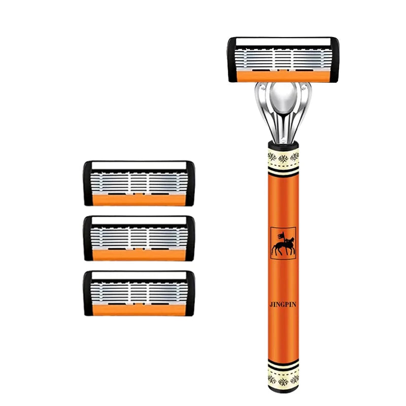 Six-Blade Manual Razor Set with Refills