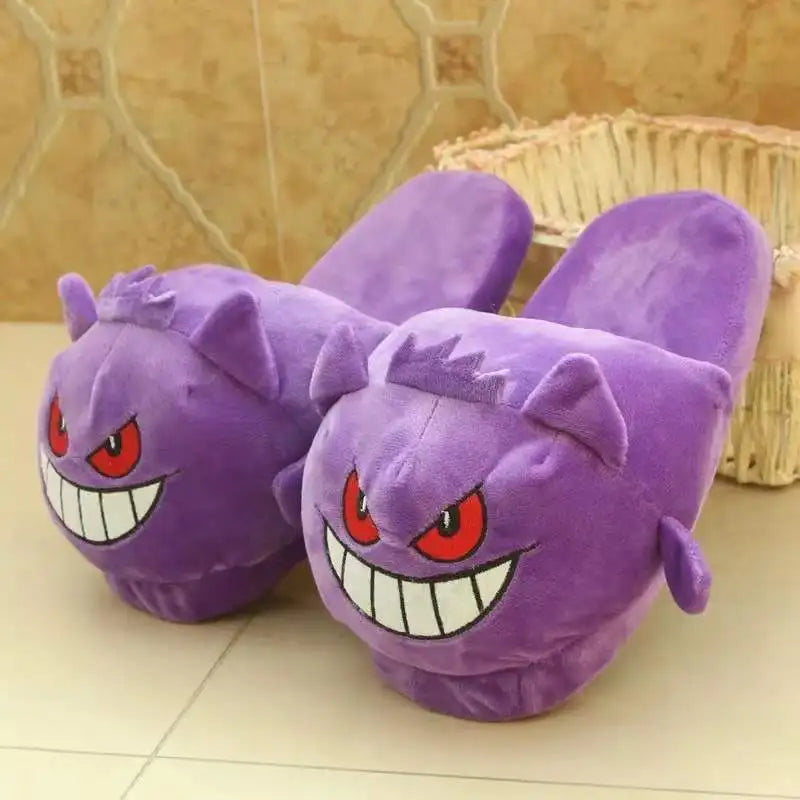 Purple Cartoon Plush Indoor Slippers