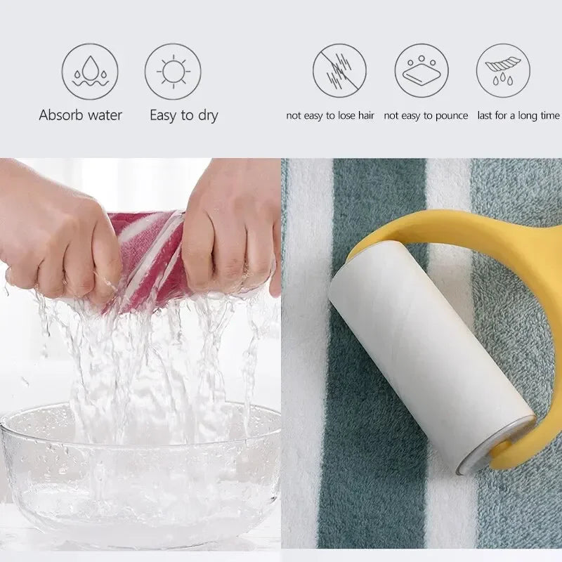 Quick-Dry Striped Bath & Face Towels