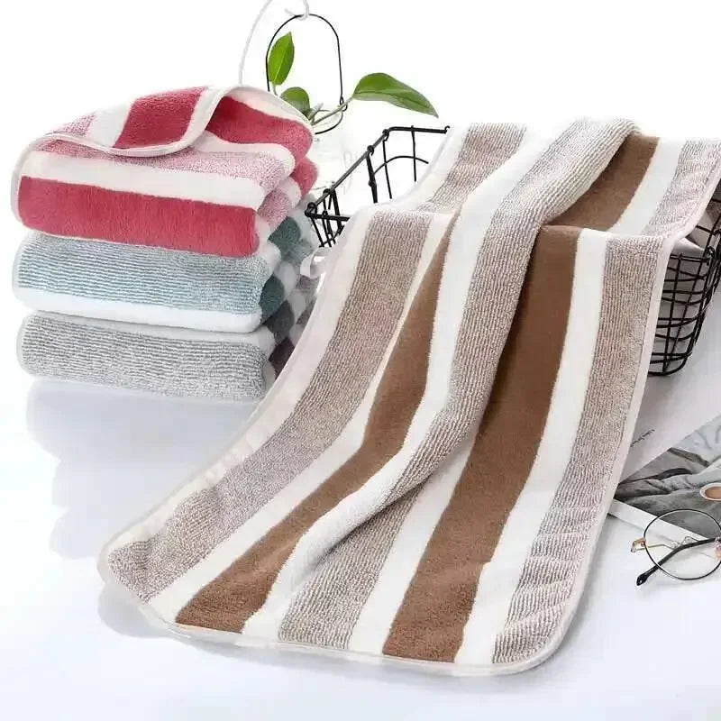 Quick-Dry Striped Bath & Face Towels