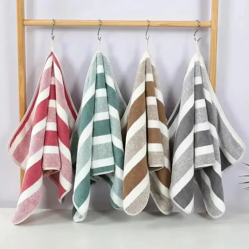 Quick-Dry Striped Bath & Face Towels