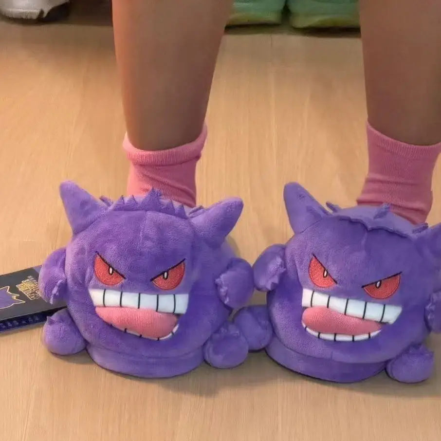 Purple Cartoon Plush Indoor Slippers