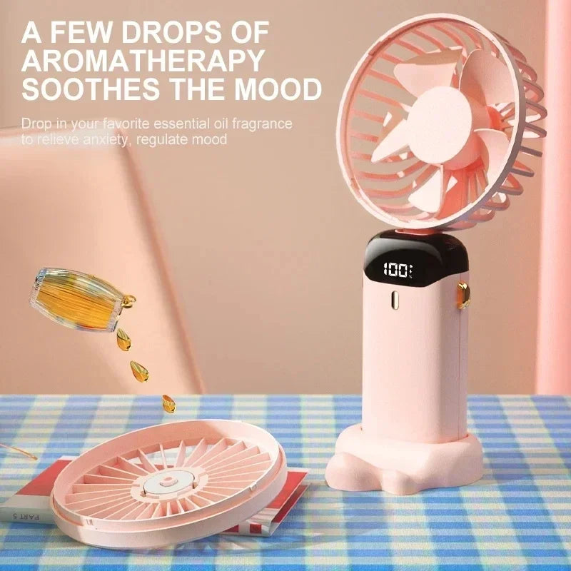 Rechargeable 5-Speed Neck & Handheld Fan