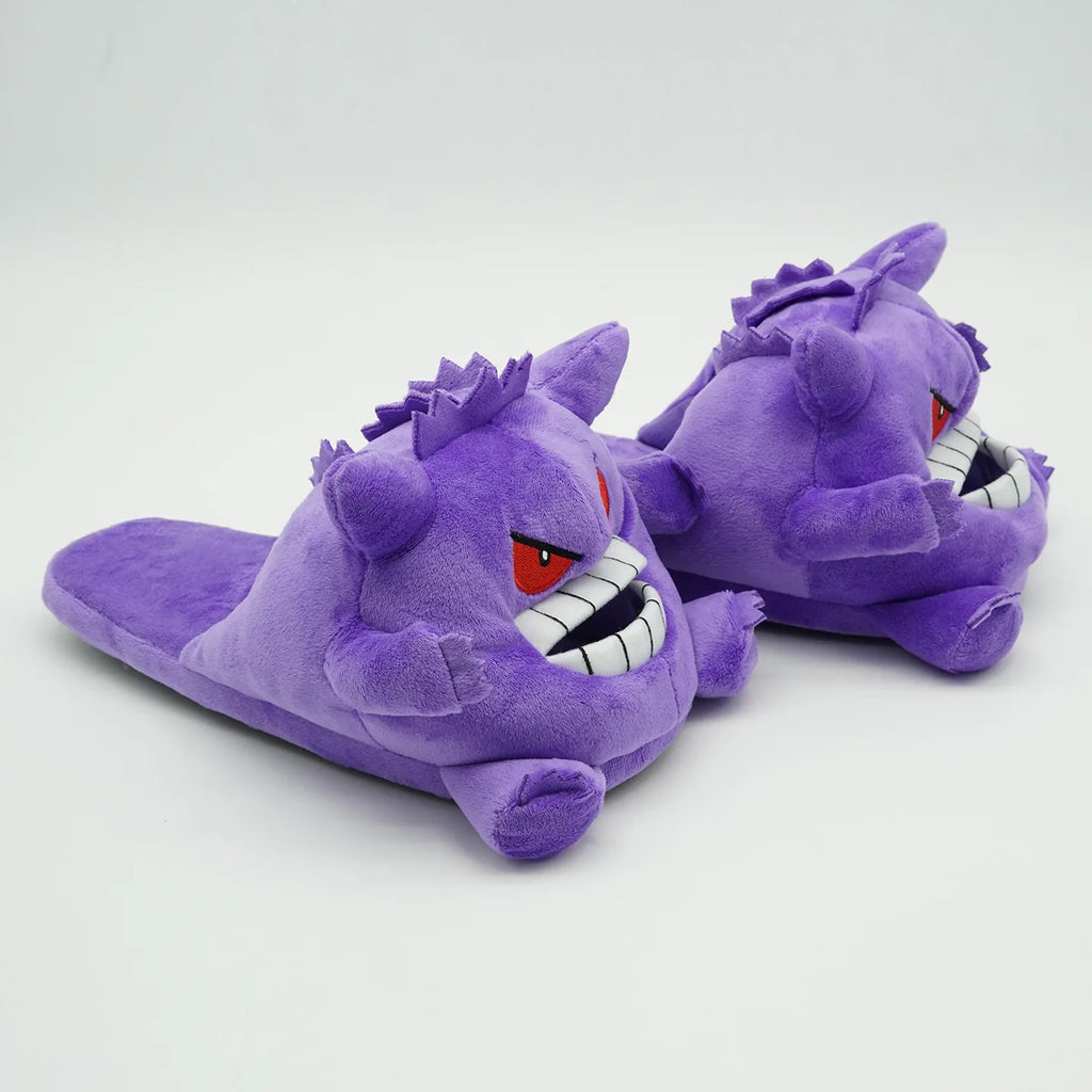 Purple Cartoon Plush Indoor Slippers
