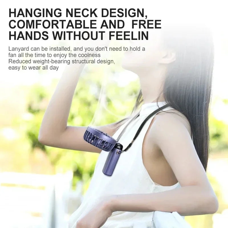 Rechargeable 5-Speed Neck & Handheld Fan